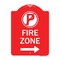 Signmission Fire Zone No Parking and Right Arrow, Red & White Aluminum Sign, 18" x 24", RW-1824-23973 A-DES-RW-1824-23973 - alternate 1